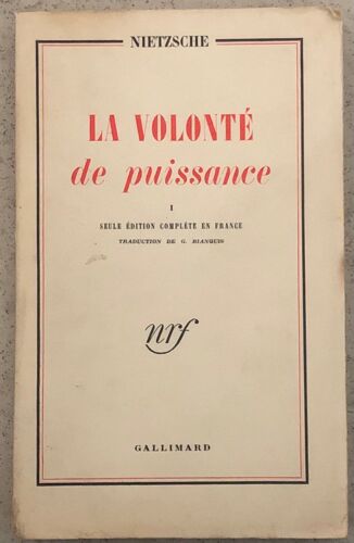 La Volonté De Puissance T.1 (Nietzsche)