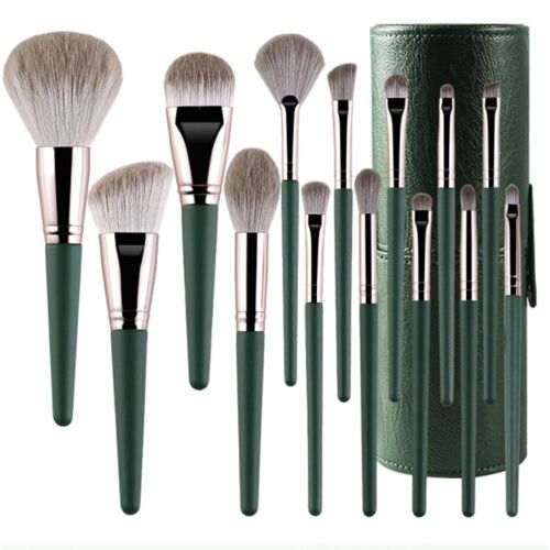 Ensemble De Pinceaux De Maquillage Professionnels (14pcs) Avec Étui De Brosse Élégant 