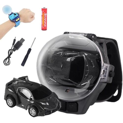 Mini Montre Télécommande Jouet Voiture, 2.4 Ghz Mignon Montres De Poignet Jouet Avec Lumière Led Rc Petite Voiture Anniversaire Cadeau De Noël Pour Garçons Filles