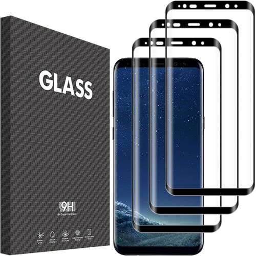 JGD-Verre trempé pour Samsung galaxy s8 plus Film protection ecran, 3 Pièces protector HD Vitre 9H Dureté Glass Sans Bulles Anti-Rayures Compatible avec Samsung S8 +