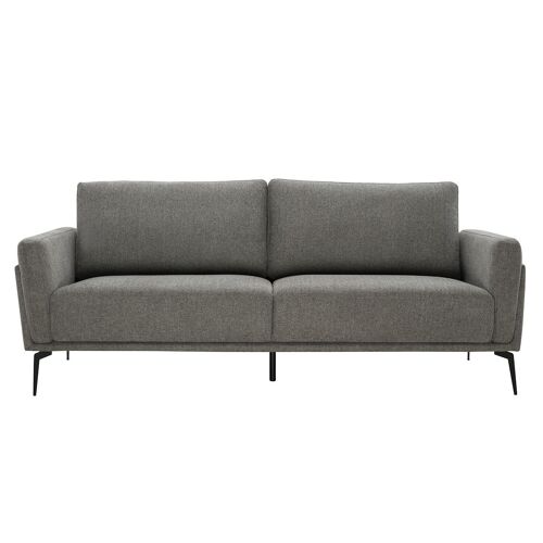 Canapé design 3 places en tissu effet velours texturé gris MOSCO