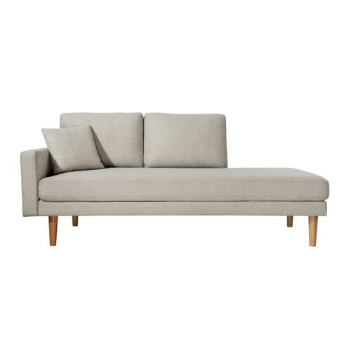 Méridienne en tissu effet velours texturé beige L190 cm BERTILLE