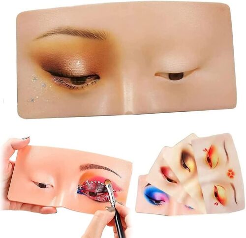 Silicone Face Eye Makeup Practice Board, Realistic And Reusable Face Eye Makeup Mannequin Makeup Practice Board, L'aide Parfaite Pour Pratiquer Le Maquillage