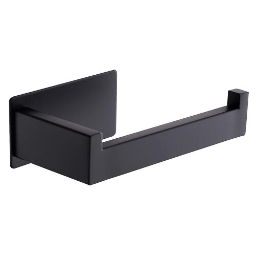 Support de papier toilette auto-adhésif - Support de papier hygiénique en acier inoxydable noir mat sans perçage