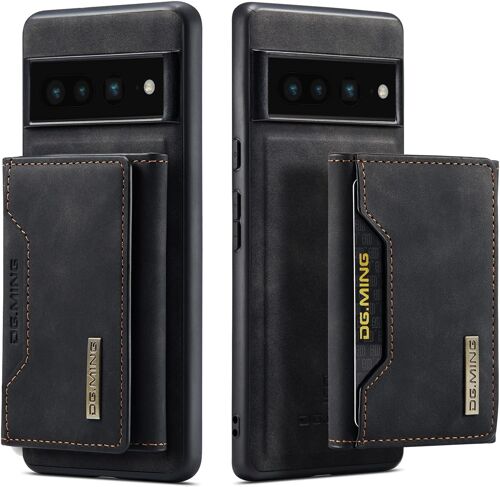 2 En 1 Coque Pour Google Pixel 7 Pro, Etui Portefeuille Et Etui De Telephone Amovible Adsorption Magnetique En Cuir Mat Avec Support Visualisation Case Cover