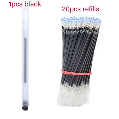 Stylos À Bille Transparents Gel Givré, 21 Pièces, Pointe D'aiguille De 0.5mm, Encre Noire Bleue Rouge De Bureau, Recharge De Papeterie Pour Enfants, Stylo À Bille D'écriture