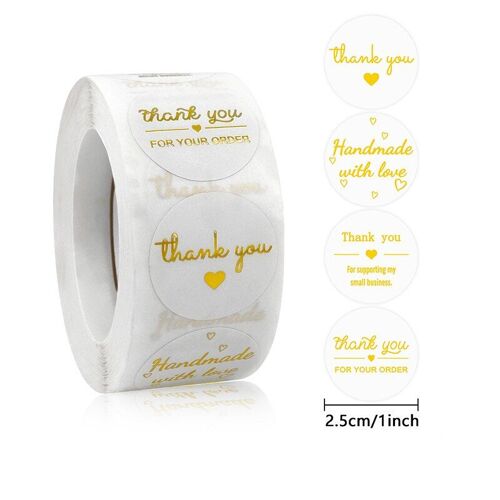 Lot De 500 Étiquettes Autocollantes ""Thank You"" Pour Scellage, Papier Adhésif Décoratif Pour Enfants, Papeterie Scrapbooking