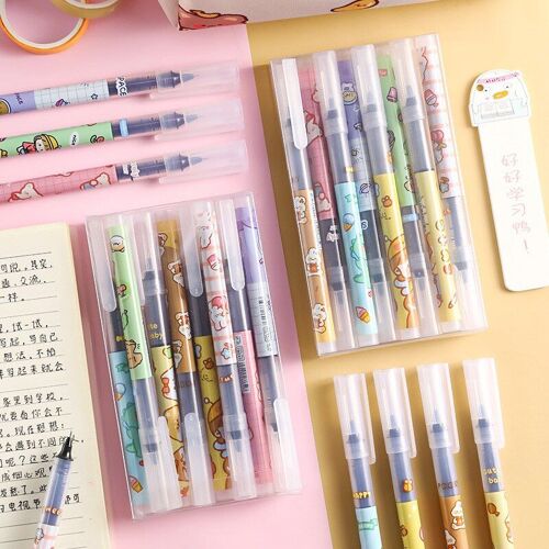 Stylos À Encre Gel À Séchage Rapide, Lot De 8 Pièces, Kawaii, Liquide Direct, Dessin Animé, Grande Capacité, Fournitures Scolaires Et De Bureau, Papeterie Cadeau