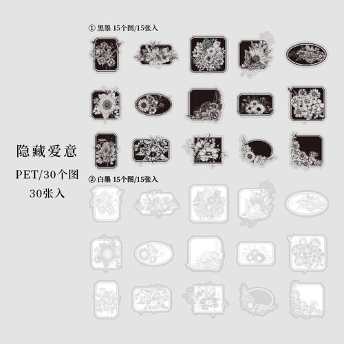 Autocollant Kawaii Artisanal Décoratif Pour Scrapbooking, Étiquette De Papeterie, Attente Que Les Fleurs Fleurissent, Agenda De Voyage, Journal Intime, 30 Pièces/Lot