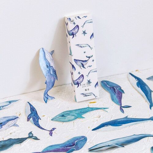 Marque-Pages En Papier Baleine, 30 Pièces/Lot, Marque-Pages Pour Livres/Partage/Marqueurs De Livres/Tab Pour Livres/Papeterie