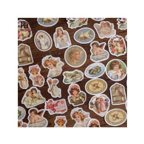 Autocollants Séries Angel Dream, Étiquette Kawaii, Scrapbooking, Artisanal, Pour Journal Agenda, Papeterie, Diy Bricolage, 46 Pièces/Lot