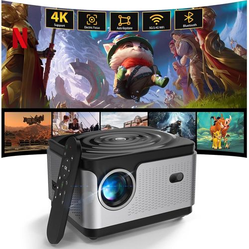Vidéoprojecteur,Auto Focus/Keystone,30000 Lumens 1080P Fhd Wifi Bt Video Projecteur 4K Supporté,Zoom 50%,Fêtes Et Loisirs À Domicile