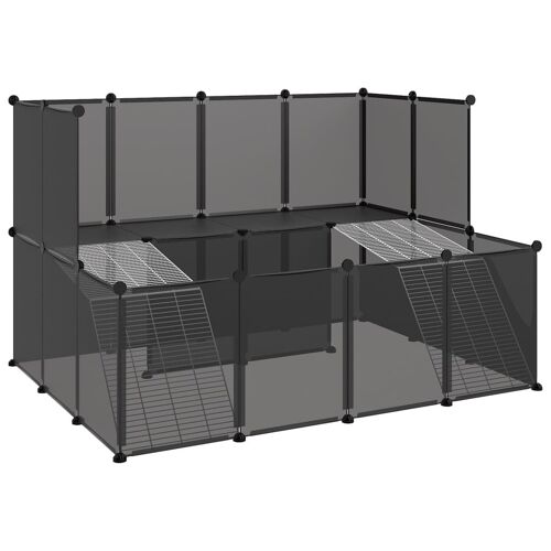 Vidaxl Cage Pour Petits Animaux Noir 143x107x93 Cm Pp Et Acier