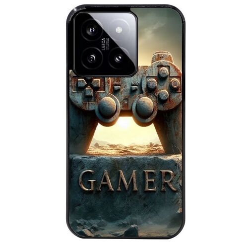 Coque Noire Pour Xiaomi 14 Motif Gamer Vintage