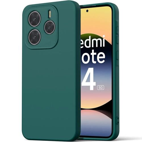 Coque pour Xiaomi Redmi Note 14 5G (pas pour 4G) - Silicone Doux Ultra Slim Antichoc Vert Nuit - E.F.Connection