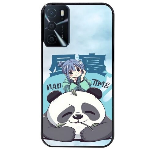 Coque Noire Pour Oppo A16 Motif Panda Anime