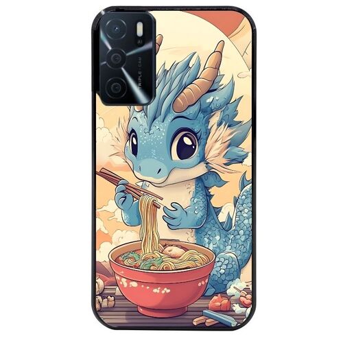 Coque Noire Pour Oppo A16 Motif Dragon Ramen 2