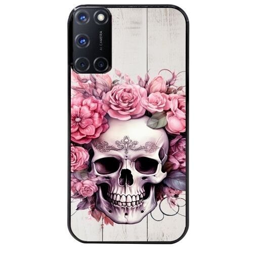 Coque Noire Pour Oppo A72 4g Motif Tete De Mort Floral