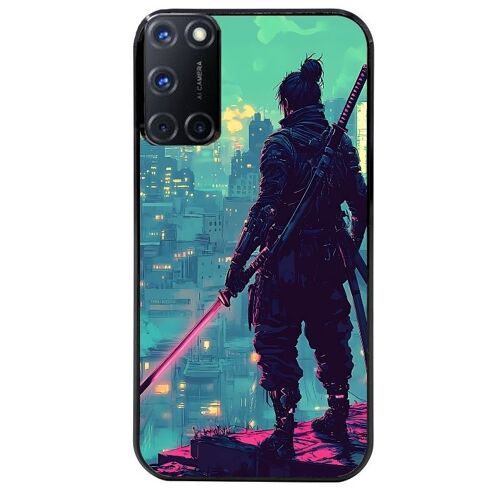 Coque Noire Pour Oppo A72 4g Motif Samourai New York