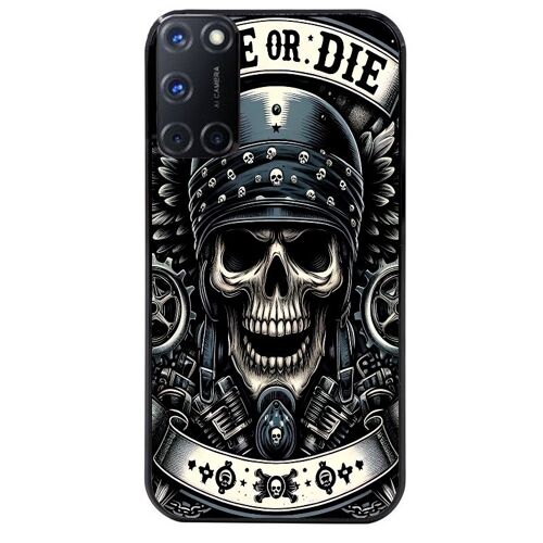 Coque Noire Pour Oppo A72 4g Motif Mort Motard