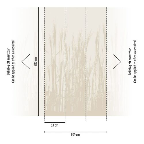 Papier peint photo Profhome 398781-GU papier peint intissé gaufré à chaud lisse avec des ornements floraux mat beige beige-sable blanc perlé 1,59 m x 2,8 m