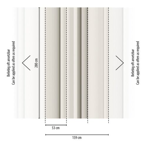 Papier peint photo Profhome 398411-GU papier peint intissé gaufré à chaud lisse avec des rayures mat beige blanc-crème 1,59 m x 2,8 m