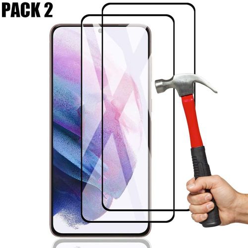 Lot De 2 Verre Trempe 3d Pour Samsung S21 (6.2'') Noir Durete Vitre Protecteur Anti Poussière Anti-Huile Resistante