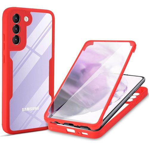 Coque Pour Samsung S22 (6.1'') Rouge Protection 360 Degre Rigide Bordure Renforcee Integrale Anti-Rayure Solide