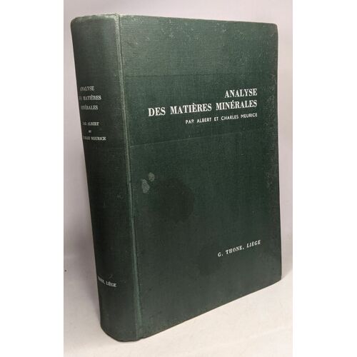 Analyse Des Matières Minérales - 4e Édition Entièrement Revue Et Mise À Jour