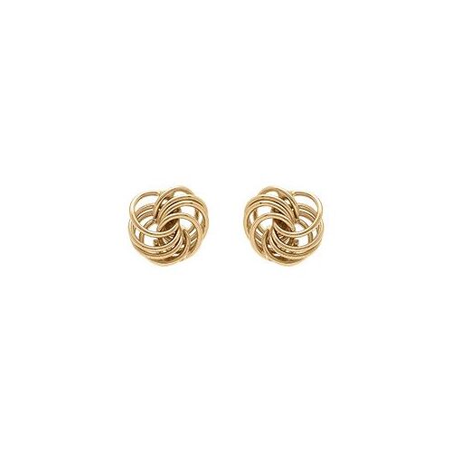 Boucles D'oreilles Tige Argent Doré Noeud D'amour 10 Mm