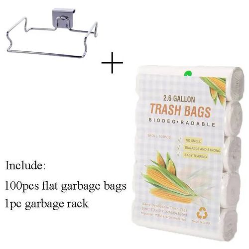 Untior Sac Poubelle Compostable 2,6 Gallons Sac Poubelle Biodégradable Recyclable Petit Fort Épais Non Parfumé Pour Bureau Chambre.White Garbage.