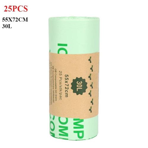 Sacs Poubelle Plats Bionickel Ables,50 Pièces,6/8/10L /30L,007 Sacs À Doublures Compostables Pour Cuisine.Green 30L.