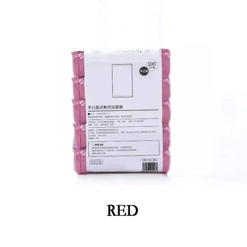 100 Pièces Pochette Poubelle Jetable Ménage Épaissir Stockage Sacs Poubelle Interrompté Nettoyage Déchets Sac 45*50 Cm.Pink.