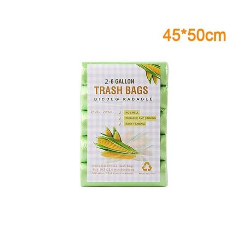 Sacs Poubelles Biodégradables,100 Pièces,Sacs Poubelles Solides Compostables,Doublures De Déchets,Sacs Pour Cuisine,Salle De Bains,Bureau.Green-45X50Cm.100 Pcs