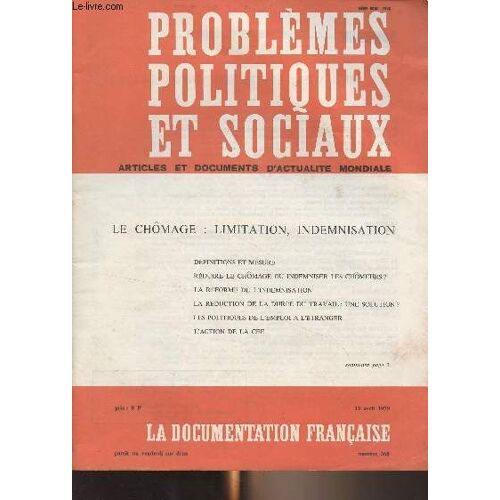 Problèmes Politiques Et Sociaux - N°360 - 13 Avril 1979 -