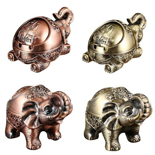 Cendrier Créatif En Forme D'éléphant Avec Couvercle Anti Chute Et Coupe Vent, Décoration De La Maison