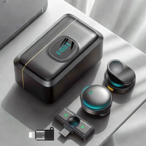 Wifit Plug And Play 2.4G Puce Sans Fil Bouton D'Aspiration Magnétique Collier Microphone Avec Étui De Chargement Pour L'Enregistrement Vidéo.Type-C Ios.