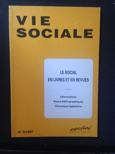 Vie Sociale 3/1997 Le Social En Livres Et En Revues
