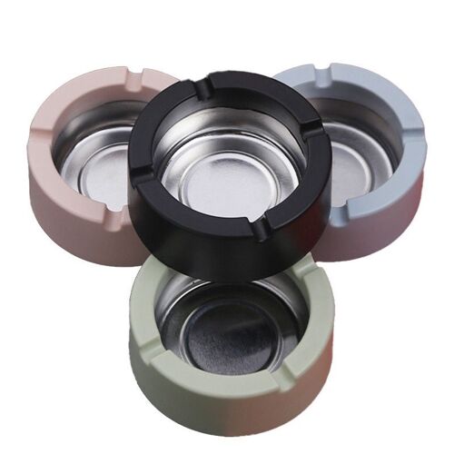 Cendrier Rond En Fer Blanc, Créatif, Personnalisé, Pour Le Bureau, La Famille, Petit, Portable, Résistant Aux Hautes Températures