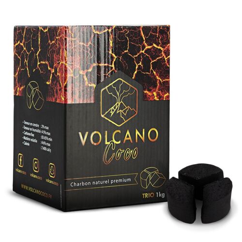Charbon Chicha Volcano Coco Trio 1 Kg