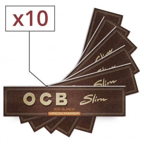 Papier À Rouler Ocb Slim Virgin X 10