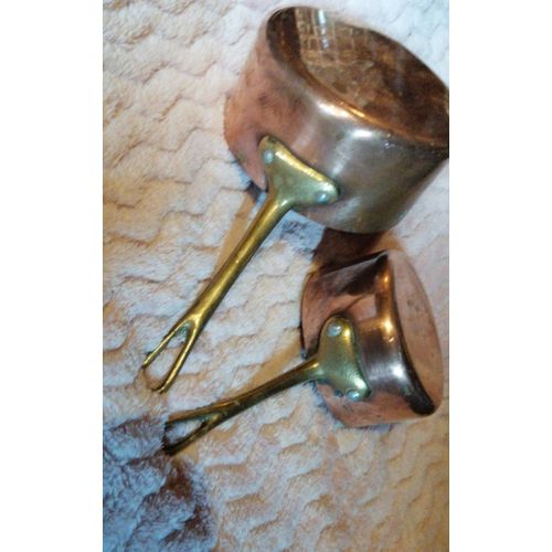 Lot De 2 Casseroles En Cuivre Etamée 