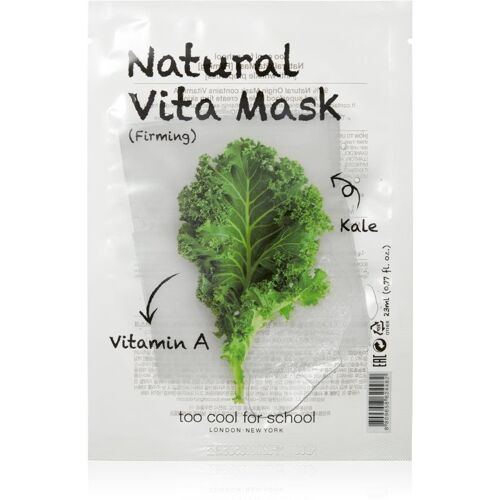Too Cool For School Natural Vita Mask Firming Kale Masque Tissu Raffermissant Pour Le Contour Du Visage 23 G 