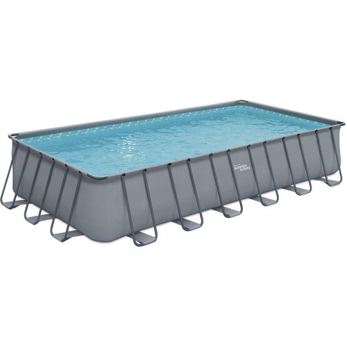 Piscine tubulaire grise - LUDO 5 - 7.32 x 3.66 x 1.32 m - Filtration à sable 5,7m3/H