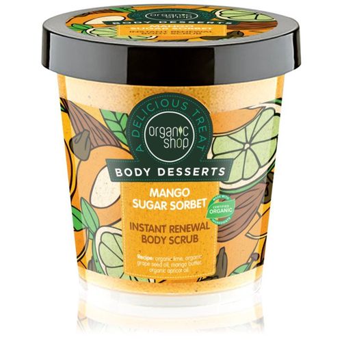 Organic Shop Body Desserts Mango Sugar Sorbet Gommage Rénovateur Au Sucre Corps 450 Ml 