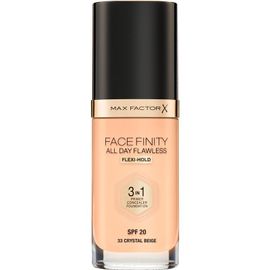 Max Factor Facefinity All Day Flawless Fond De Teint Longue Tenue Spf 20 Teinte 33 Crystal Beige 30 Ml 