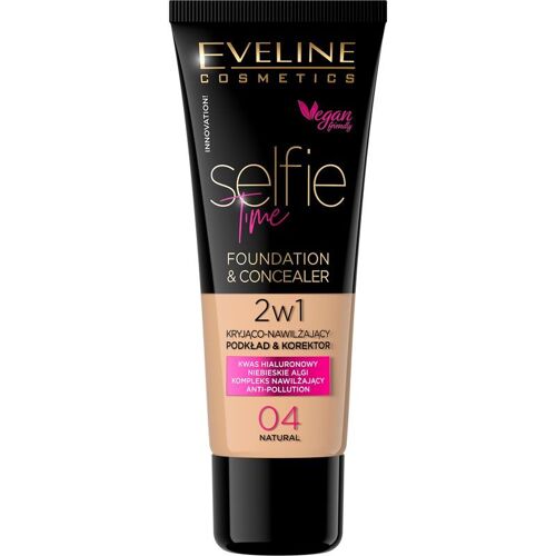 Eveline Cosmetics Selfie Time Fond De Teint Et Correcteur 2 En 1 Teinte 04 Natural 30 Ml 