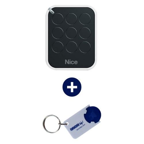 NICE - Télécommande 9 canaux ON9E - 433.92 MHz + 1 porte-clés DOMOBIP