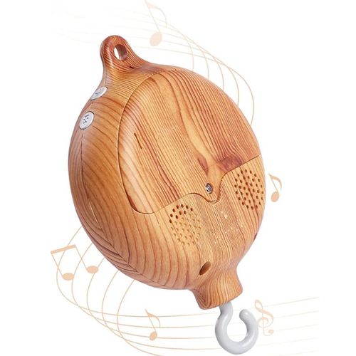 Baby Bed Mobile Music Box, Boîte À Musique Électrique Pour Bébé 35 Mélodies, Music Box Holder, Babybed Stent Set,9cm*14cm Imitation Bois Boîte À Musique En Imitation Bois