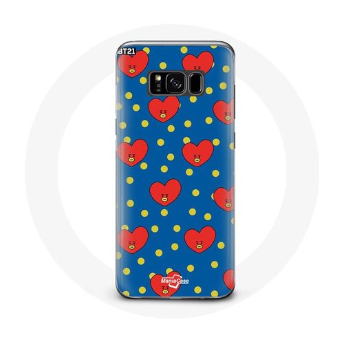 Coque Pour Samsung Galaxy S8 Plus Bts Bangtan Garçons Bt21 Tata De V Fond Bleu